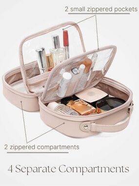 Clear Travel Makeup Case - Blush Pink Cosmetic Organizer